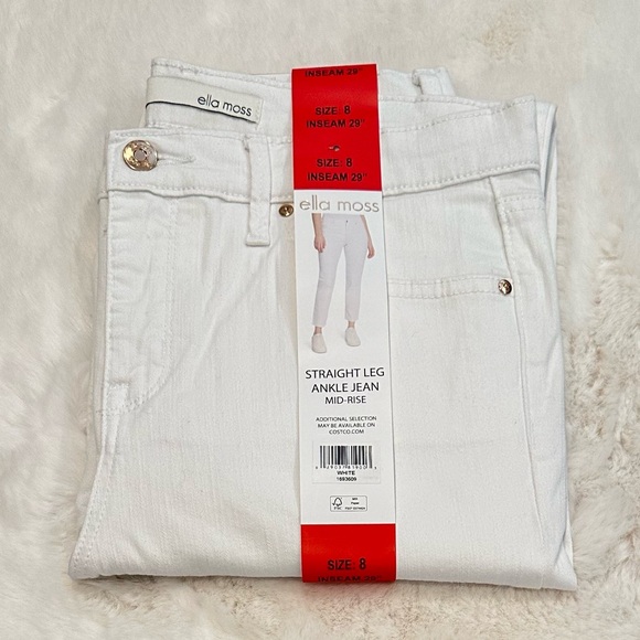 - Ella Moss Ladies' Straight Mid-Rise Ankle Jeans, White - Picture 9 of 11